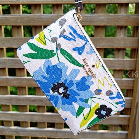 Kate Spade Lucy Floral Small L-Zip Wristlet KK935 - Picture 7 of 8